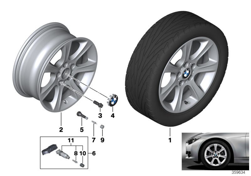 BMW LA wheel, star spoke 394 - 17'' 2