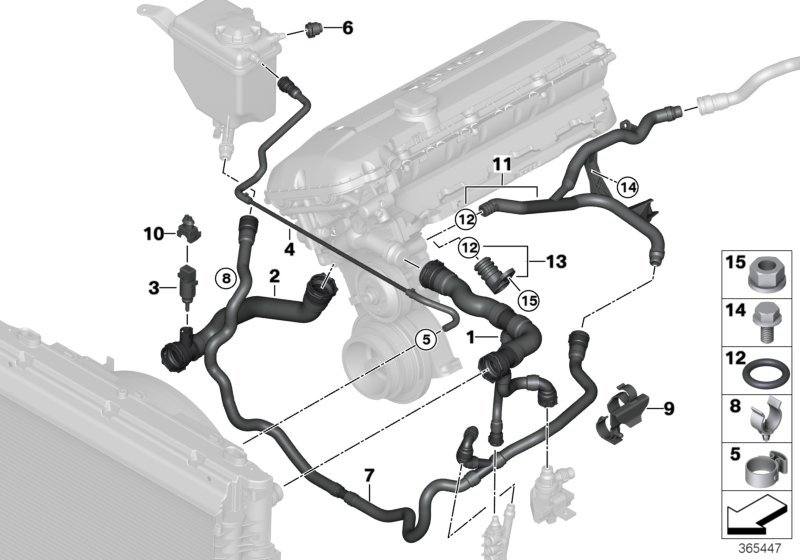 Cooling system coolant hoses 1