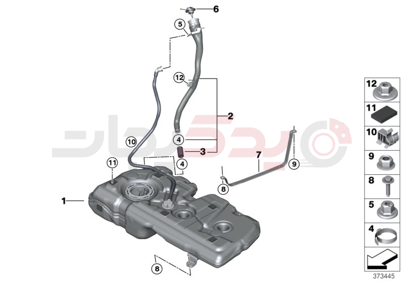 Fuel tank/mounting parts 1