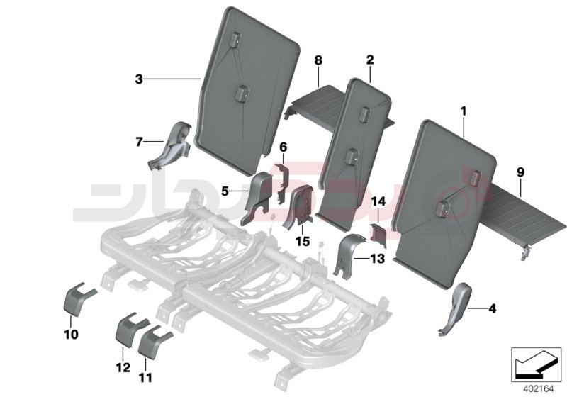 Seat, rear, seat trims 2