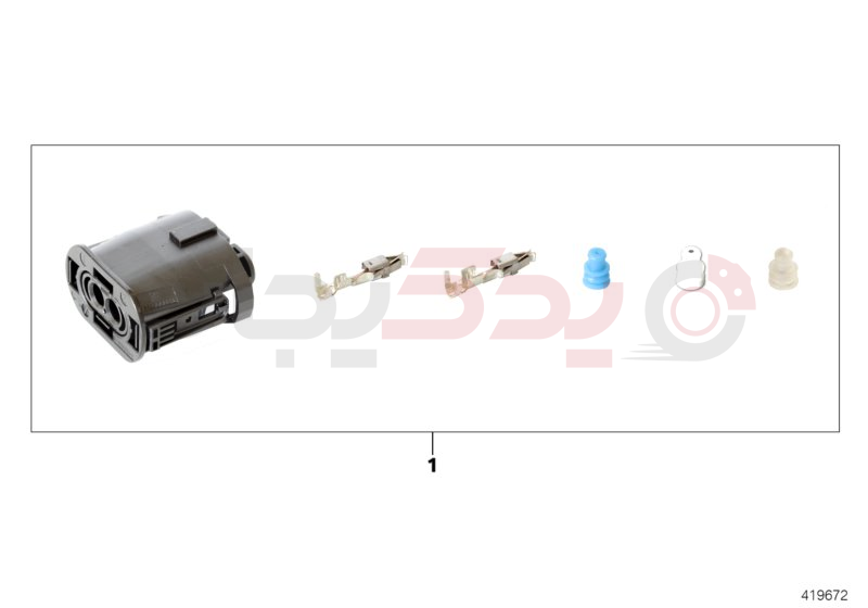 Repair kit, socket housing, 2-pin 2