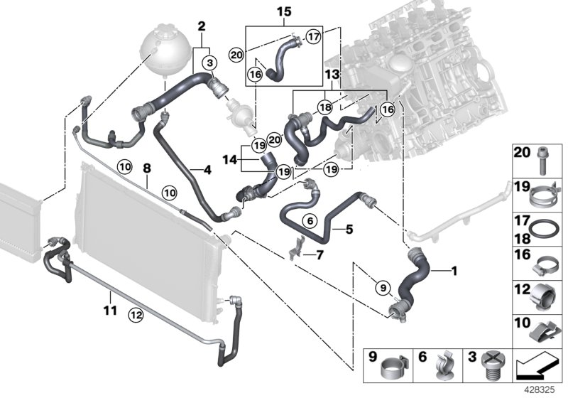 Cooling system coolant hoses 4