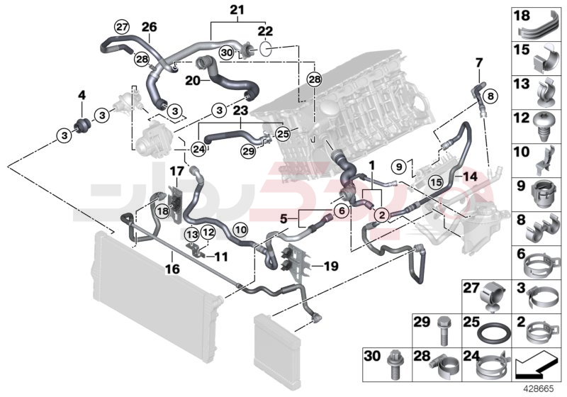 Cooling system coolant hoses 2