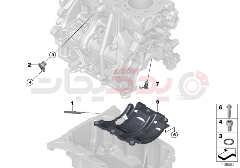 Engine block mounting parts 2