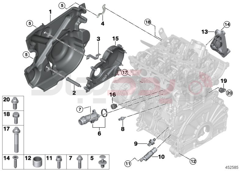 Engine block mounting parts 1