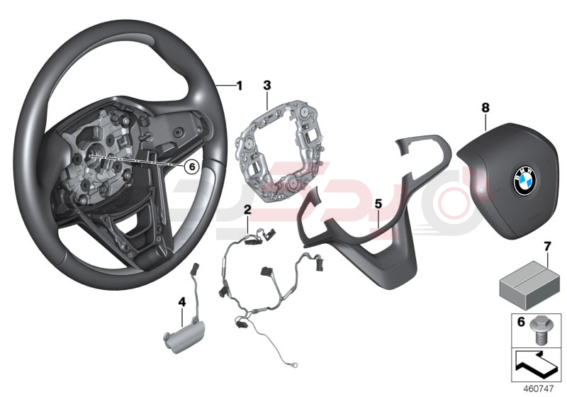 Steering wheel, wood, airbag 1