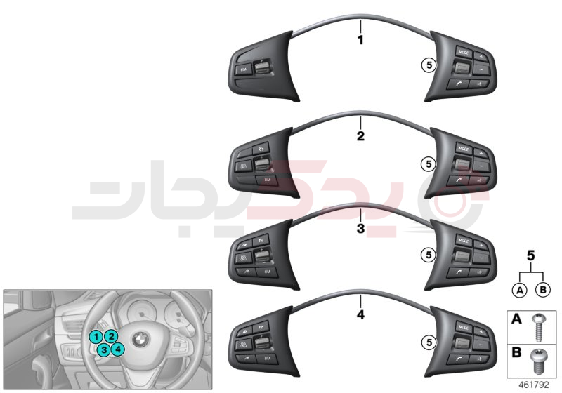 Switch, steering wheel, multif., sport 2