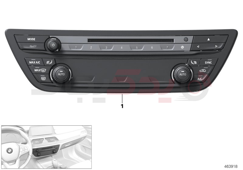 Radio and A/C control panel 1