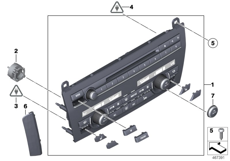 Radio and A/C control panel 2