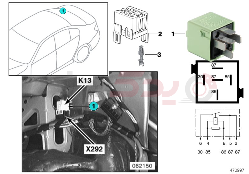 Relay, heated rear window K13 1