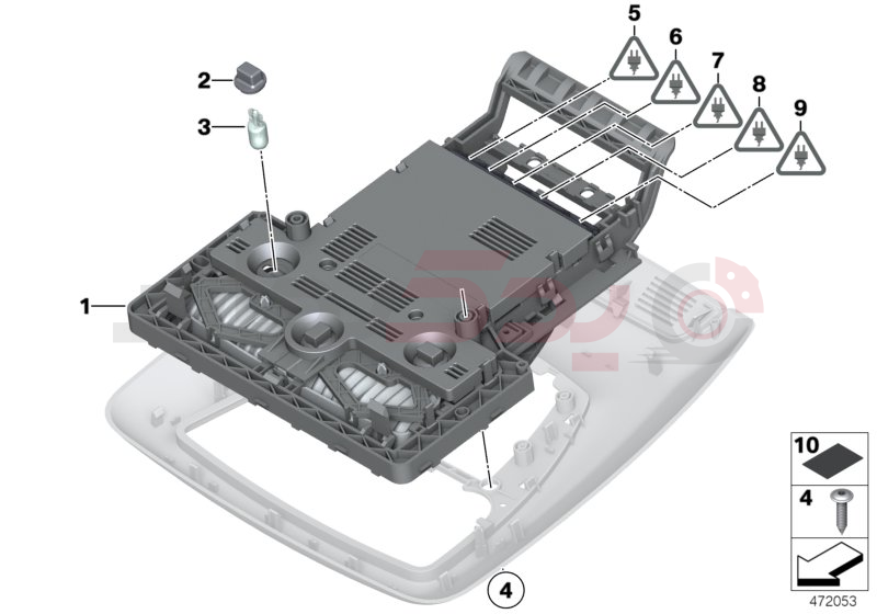 Switch cluster, roof, low 1