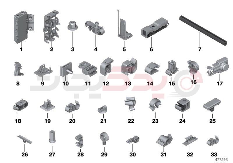 Various cable holders 1