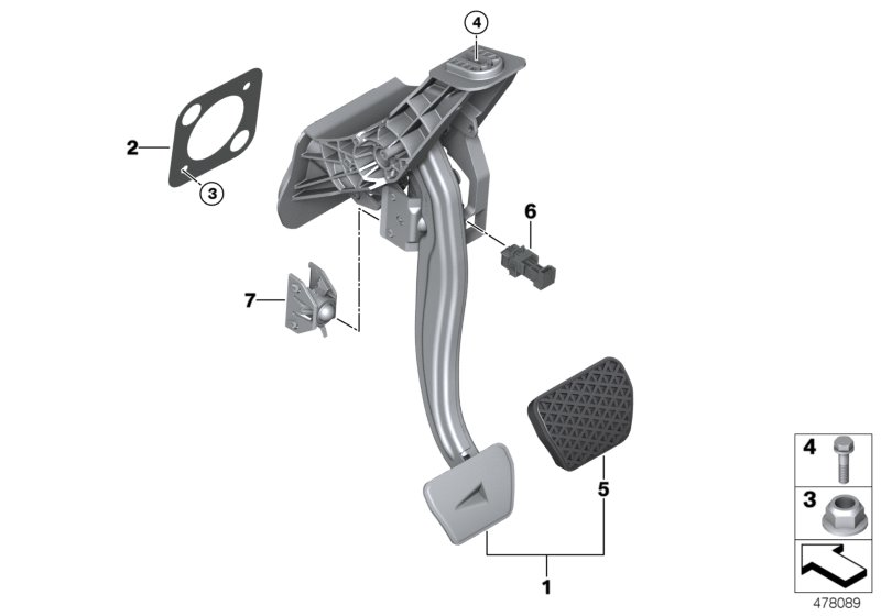 Pedal assembly, automatic transmission 1