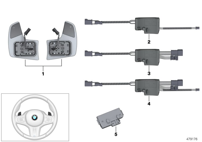 Steering wheel module and shift paddles 2