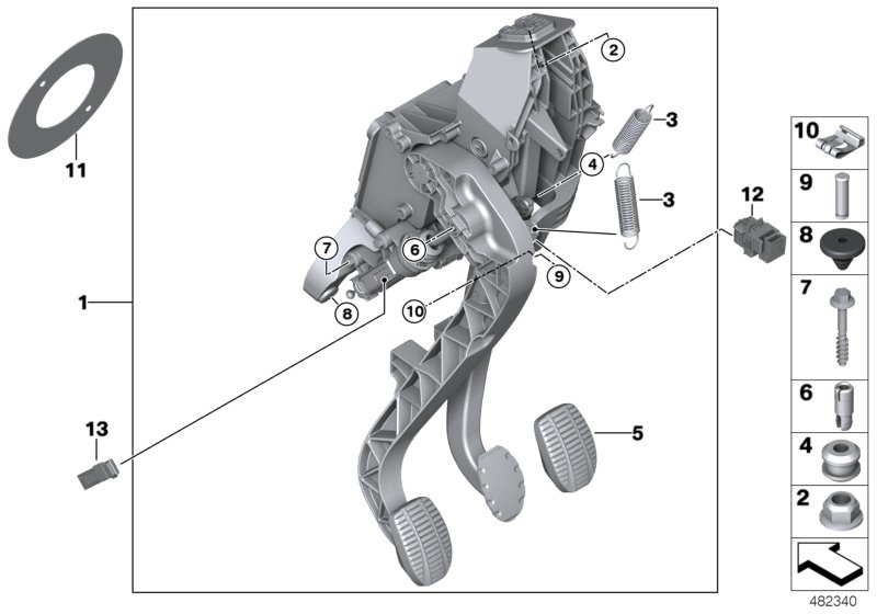 Pedals, manual gearbox 2