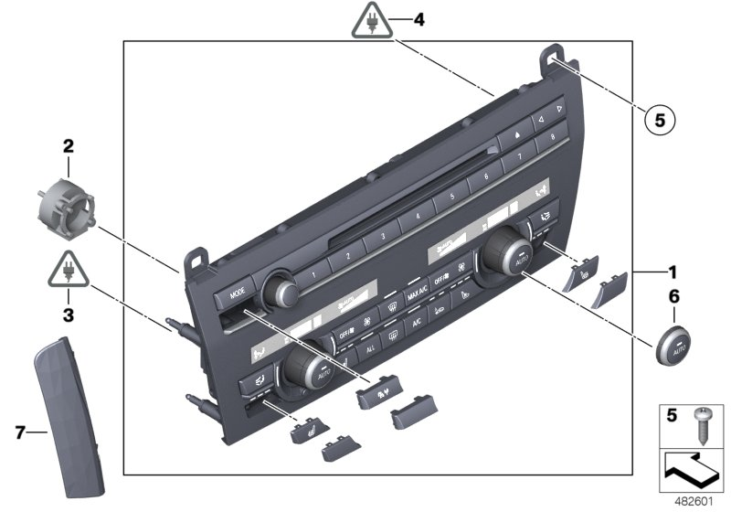 Radio and A/C control panel 1