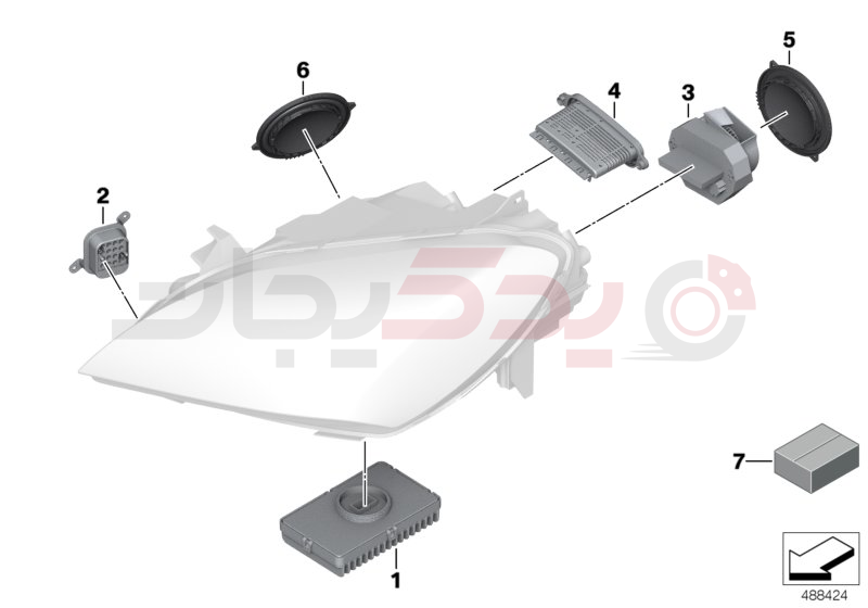 Single parts, headlight LED