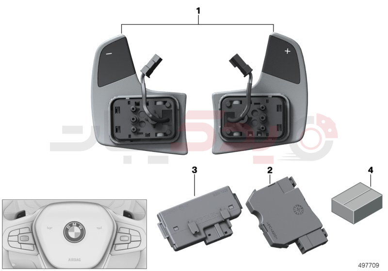 Steering wheel module and shift paddles 1