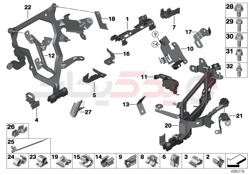 Cable harness fixings