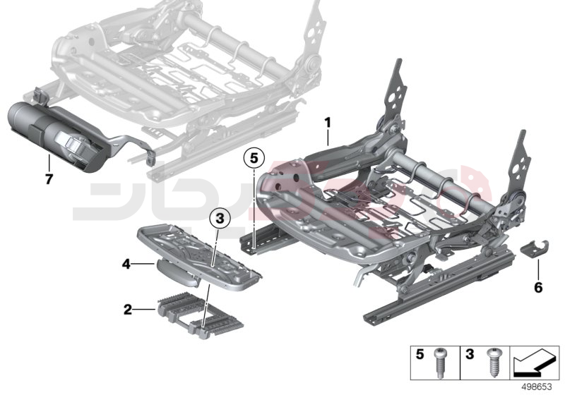 Seat, front, seat frame 1