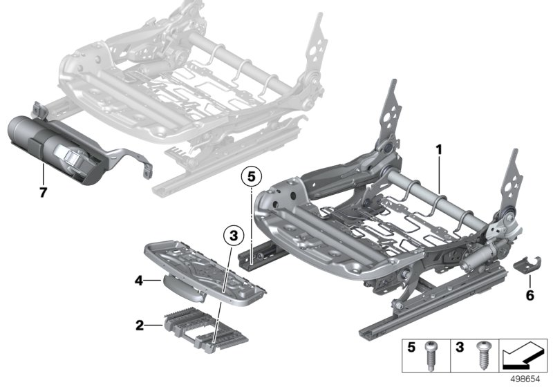 Seat, front, seat frame 2