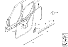 Trims and seals, door, front 2