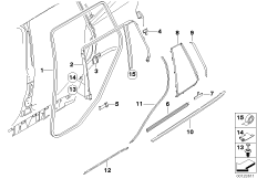 Trims and seals, door, rear 2