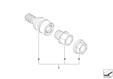 Wheel bolt lock with adaptor 1