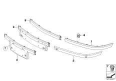 Trim panel, trim elements, front 1