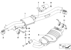 Exhaust system, rear 2