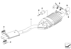 Exhaust system, rear 2