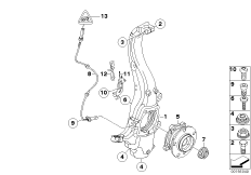 Carrier / wheel bearing, front 1