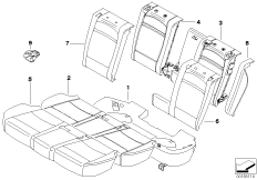 Seat, rear, cushion, & cover, basic seat 1