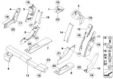 Seat, rear, seat trims, left 1