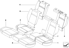 Seat, rear, cushion, & cover, basic seat 2