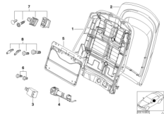 Front seat backrest frame/rear panel 1