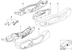 Single parts of front seat controls 2