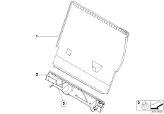 Seat, rear, seat trims, left 2