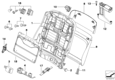 Front seat backrest frame/rear panel 2