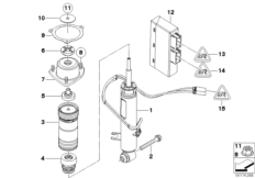 Spring strut, rear / VDC / ECU 2