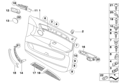 Door trim panel, front 1