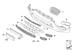 M trim panel, trim elements, front 1