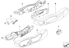 Single parts of front seat controls 1