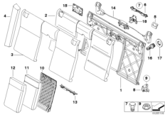 Seat, rear, cushion, & cover, basic seat 1