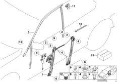 Door window lifting mechanism front 1