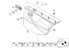 Door trim, rear 1