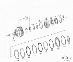 CLUTCH K2, (OUTPUT SHAFT)