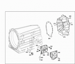 TRANSMISSION HOUSING, OUTPUT FLANGE, PARKING LOCK,SHIFT LOCK,SELECTOR LEBER 2