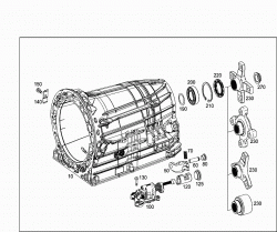 TRANSMISSION HOUSING, OUTPUT FLANGE, PARKING LOCK,SHIFT LOCK,SELECTOR LEBER 1