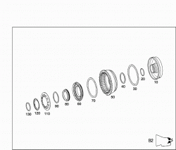 MULTIPLE DISK BRAKE B2, MULTIPLE DISK BRAKE B3, PAKING LOCK GEARWHEEL 1